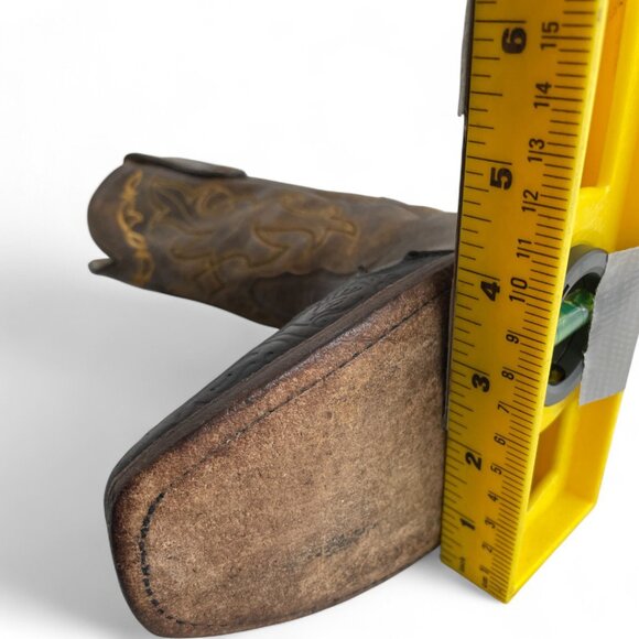 Tony Lama Brown Leather Western Cowboy Cowgirl Boots Women's 9 B - Picture 12 of 13